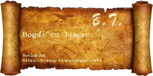 Bogács Timon névjegykártya